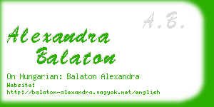 alexandra balaton business card